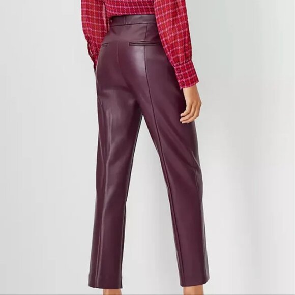 Ann Taylor Eva high-rise faux leather pants  - Size 4, Color: Potent Purple - Picture 2 of 3